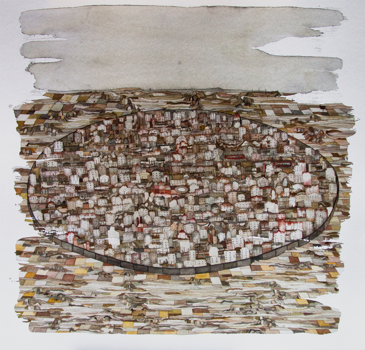 0grad, 50X50, watercolor, 2020 0grad