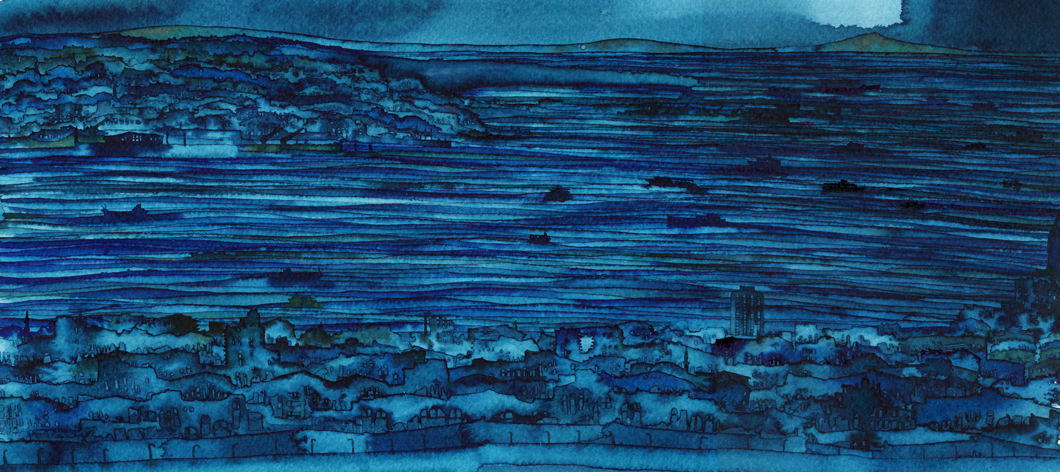 DreamOfBlue, 35X20, watercolor, 2011 DreamOfBlue