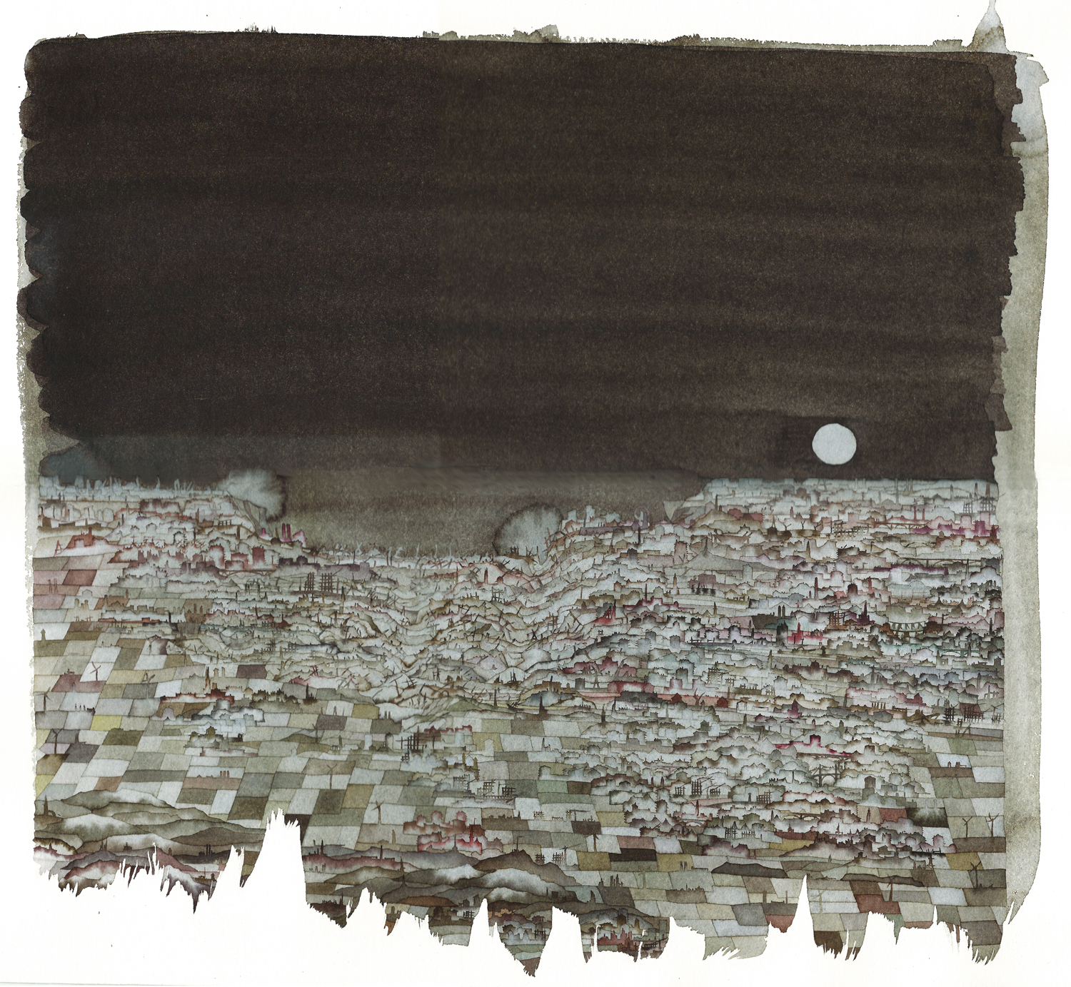 AfterTheBomb, 50X50, watercolor, 2018 AfterTheBomb
