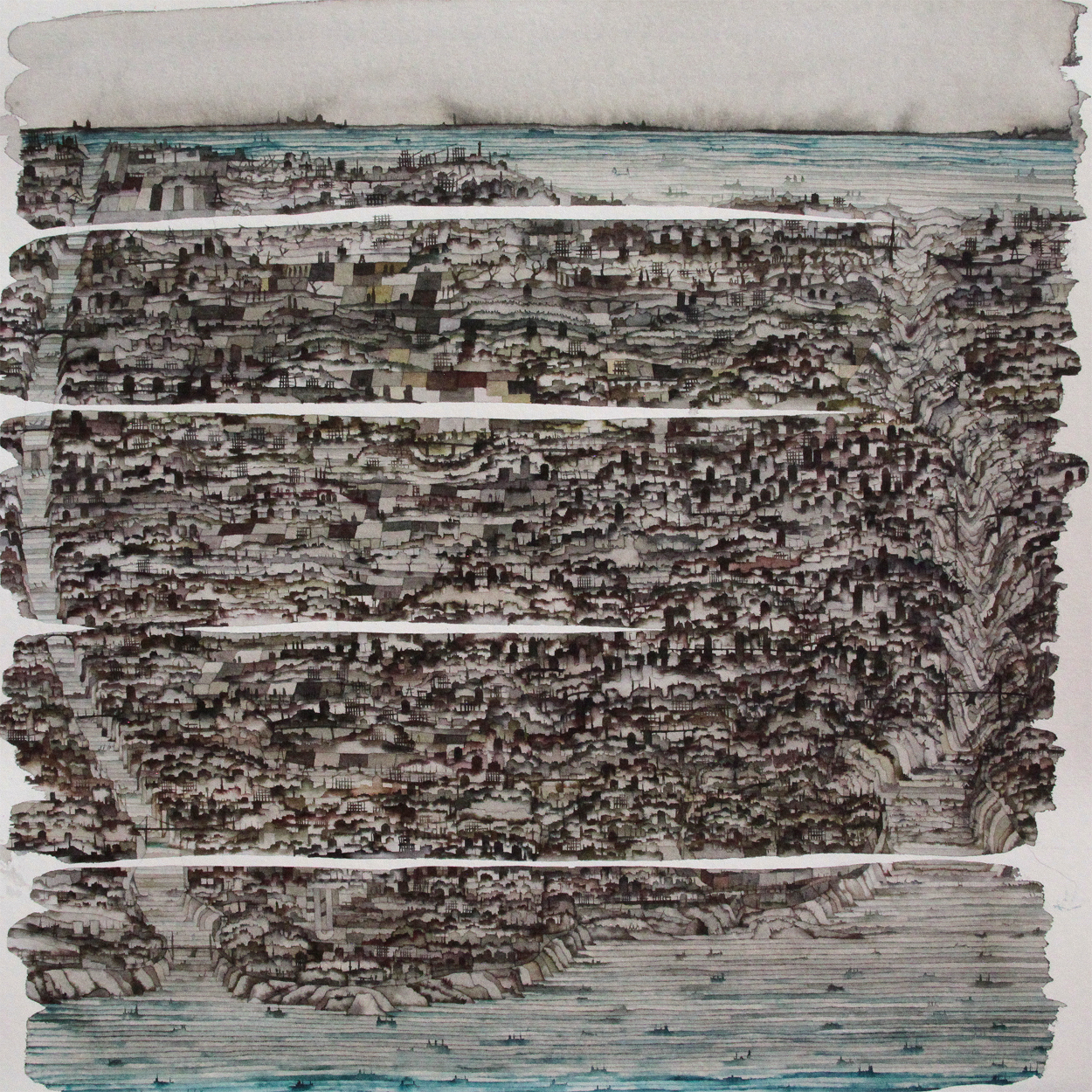 Üçüncü İstanbul, 50X50, watercolor, 2020 Üçüncü İstanbul