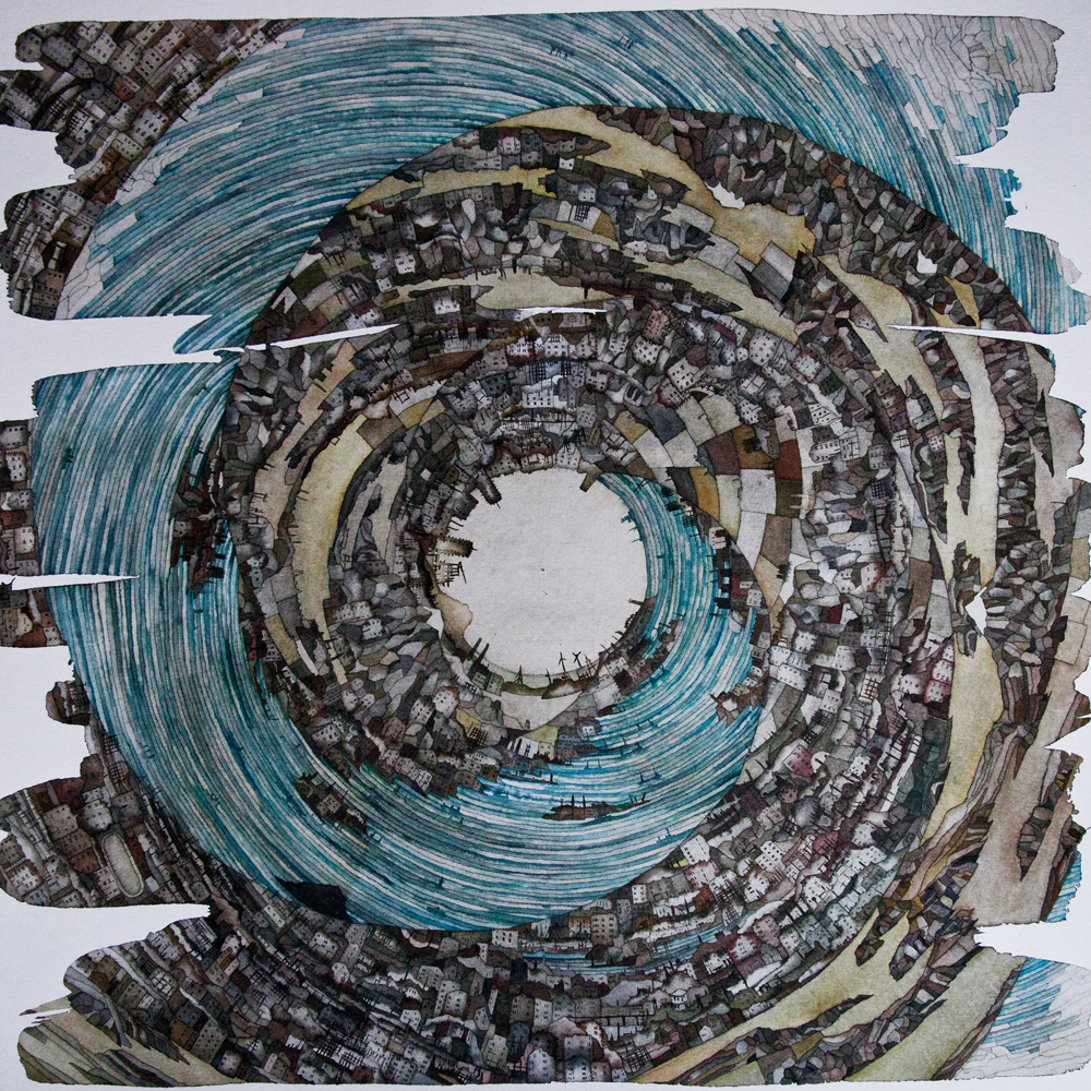 Vortex, 50X50, watercolor, 2020 Vortex