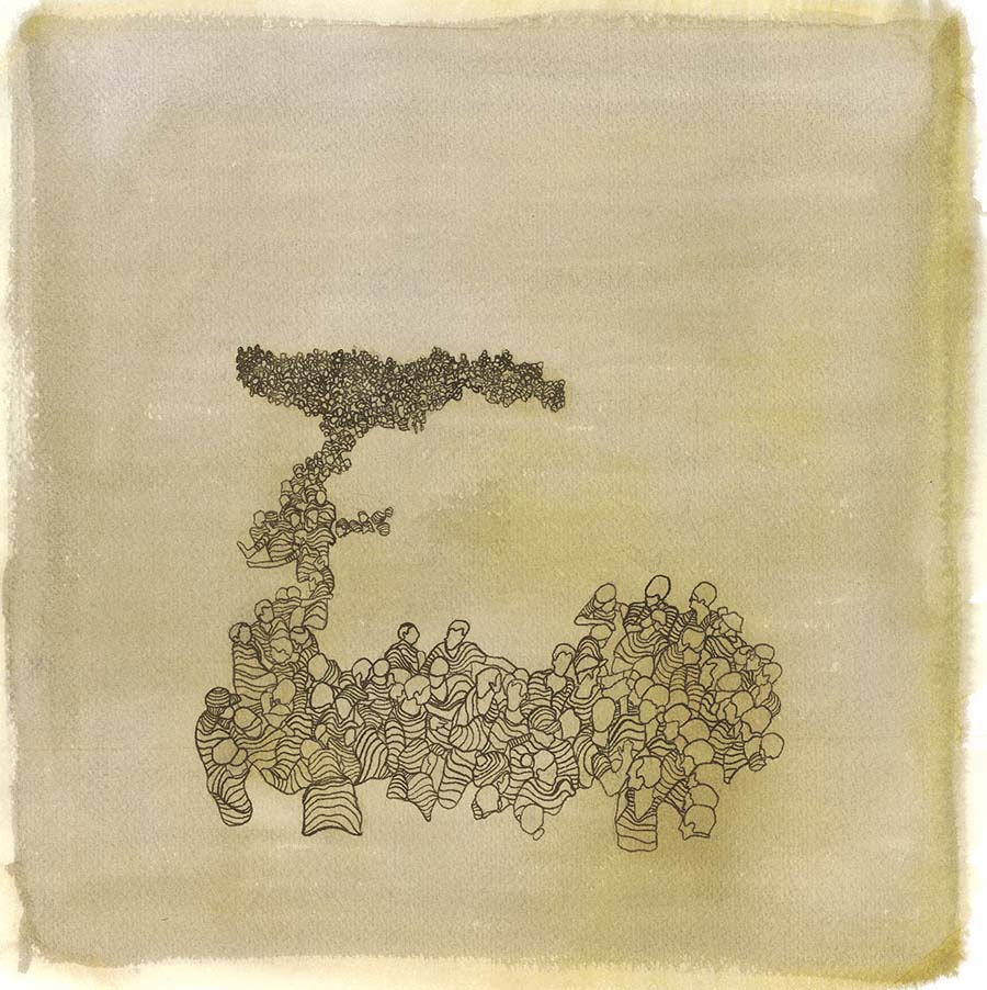 AttheGates, 50X50, watercolor, 2015 AttheGates