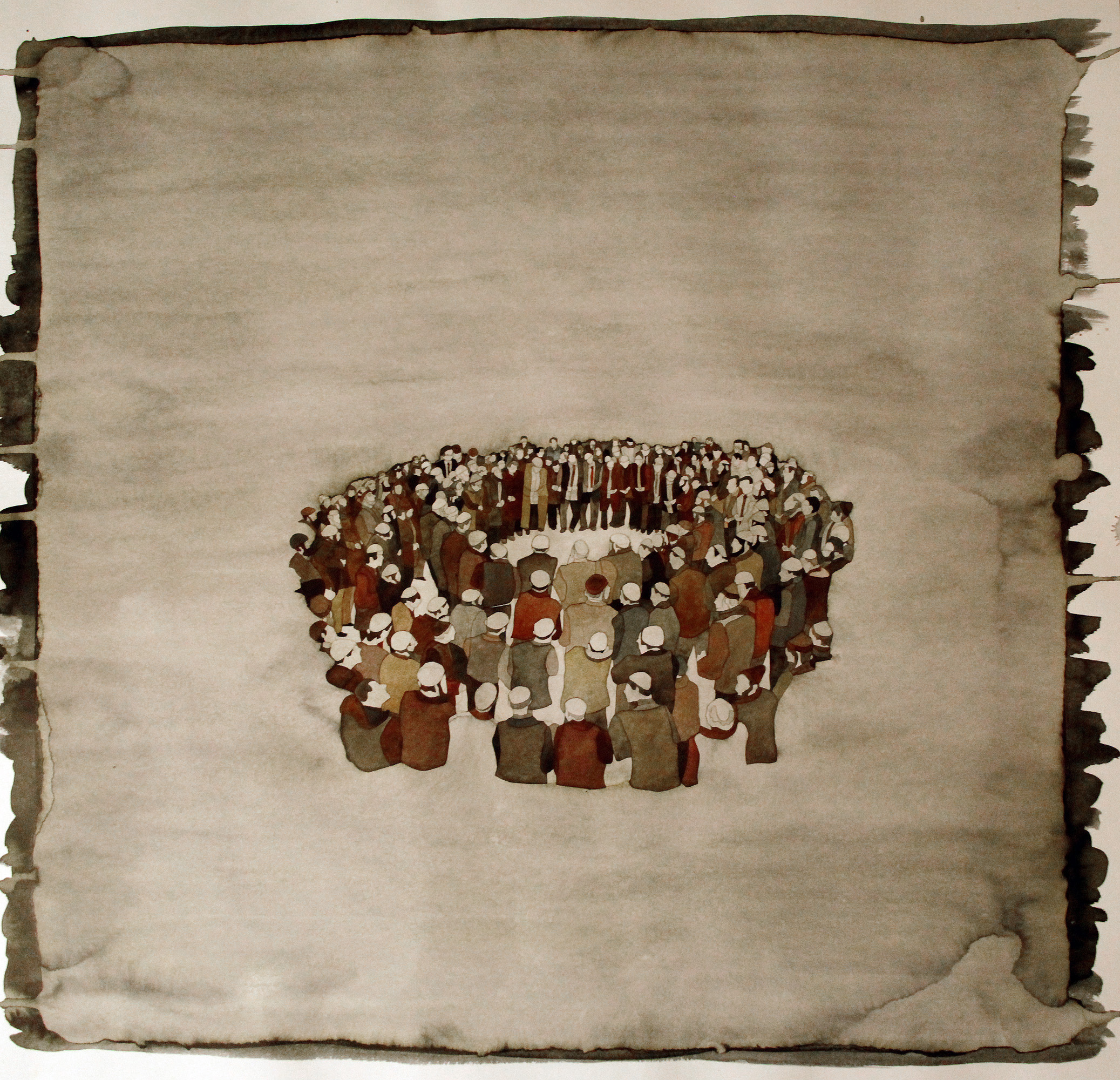 dönbabadöndön 70 X 70, watercolor, 2017 dönbabadöndön